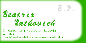 beatrix matkovich business card